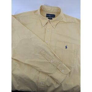 Ralph Lauren Blake Button Down Shirt Dress Casual Menswear Yellow XL